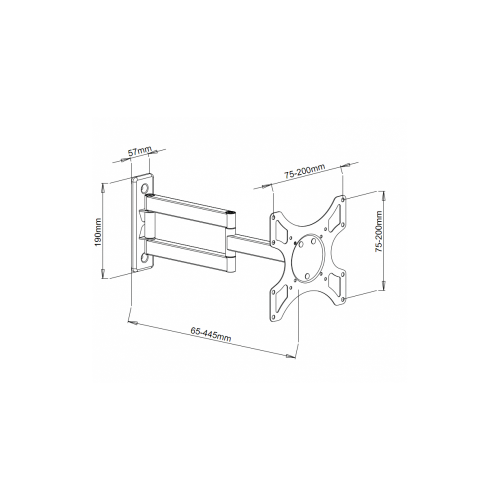 Uchwyt ścienny Tv Led/lcd 19-37 Cali 25kg Obrotowy